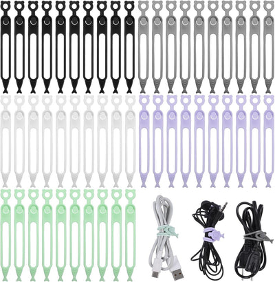 50 Pzas Cuerdas Silicona para Organizar Cables