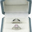Caja anillos terciopelo ranuras octagonal con tapa bisagra
