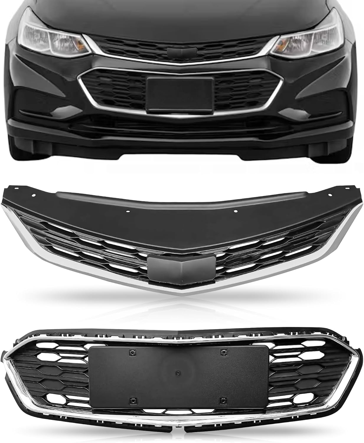 2 Pzas Parrilla Delantera y Superior Chevy Cruze