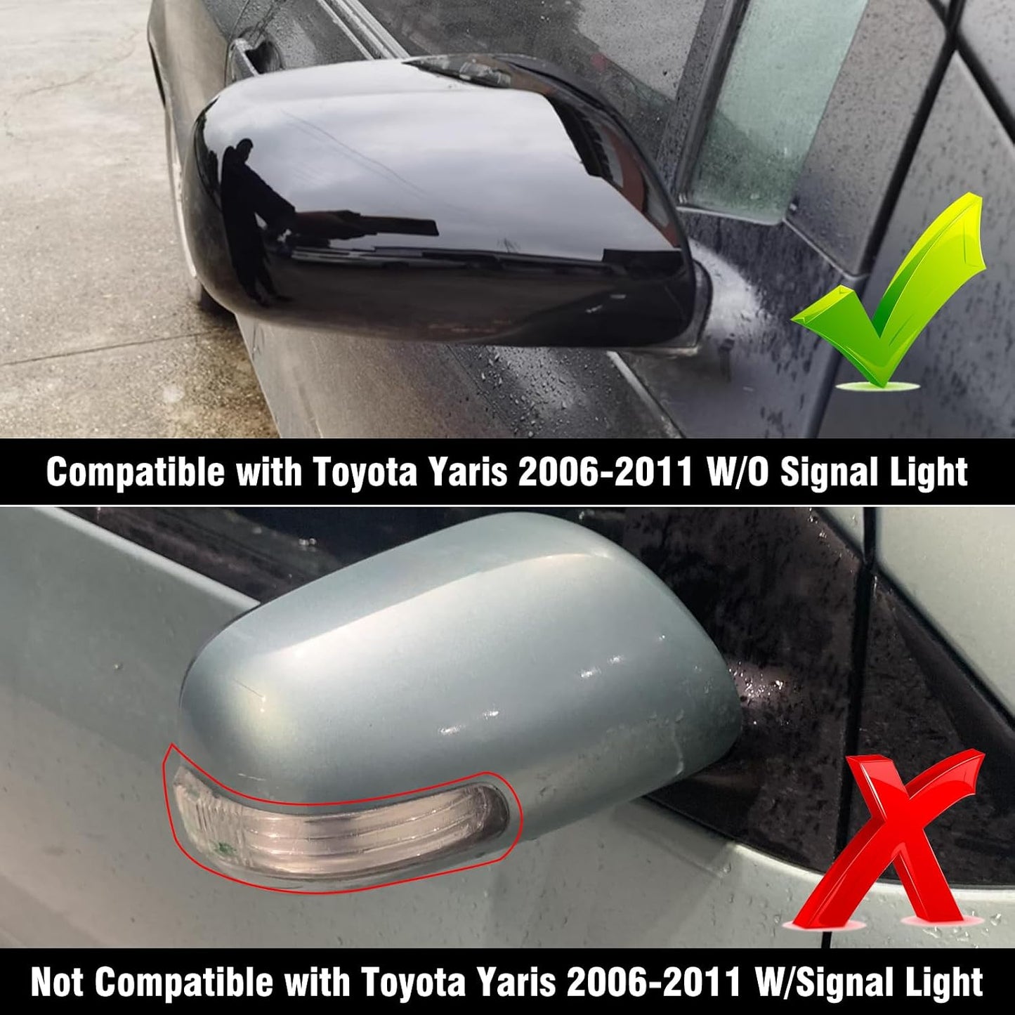 2 Pzas tapas espejo retrovisor Toyota Yaris 06-11