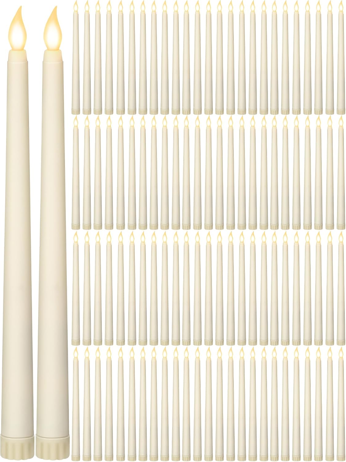 220 Velas LED Parpadeantes 11pulg Estilo Clásico Marfil