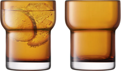 Vaso utilitario 10.1oz color ámbar x2
