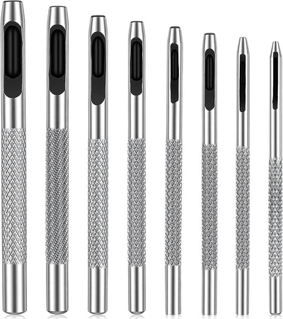 Set 8 Perforadores Cuero 0.039-0.157pulg Redondos Metal