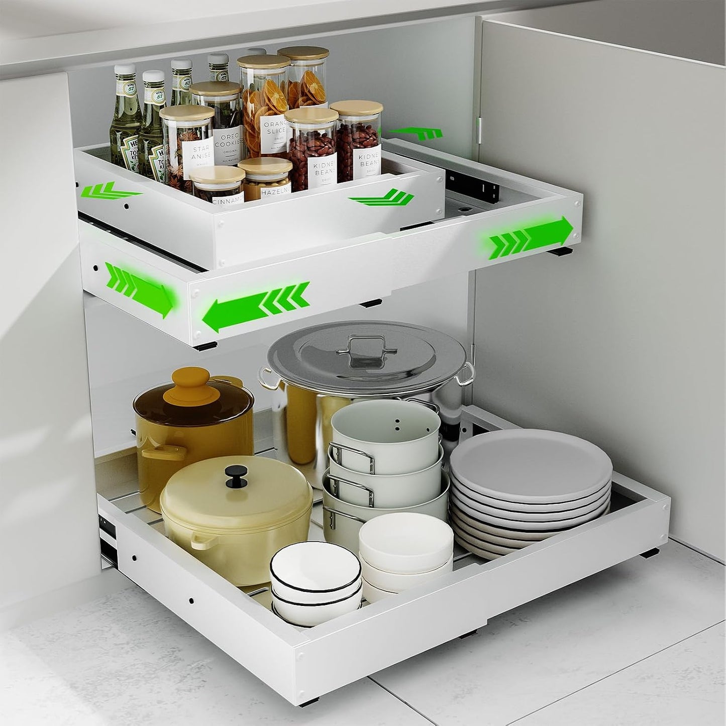 Organiz. gabinete expandible 12-22" 5 rieles uso pesado