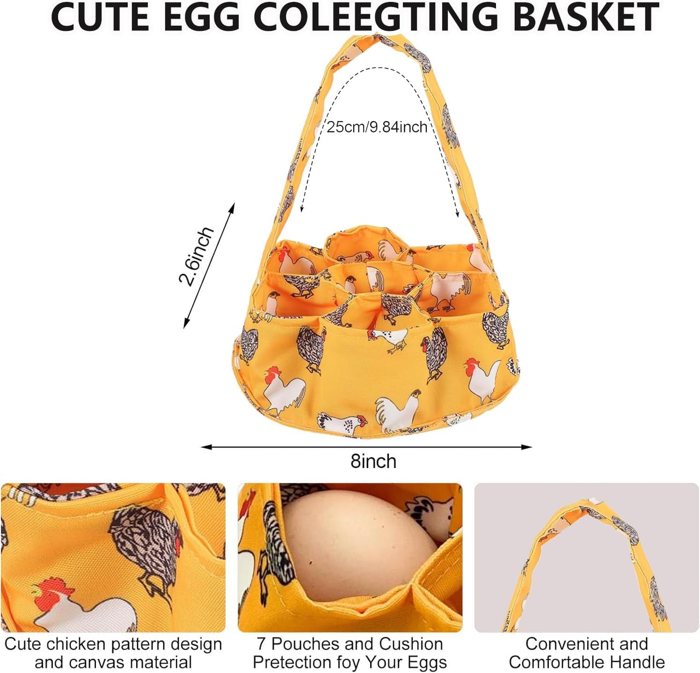 2 Pzas Delantal Cesta Huevos 7 Bolsas 11 Bolsillos