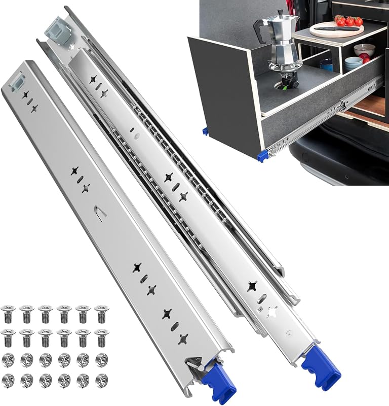 Diapositivas cajón 12" acero frío con cerradura 250lb