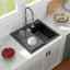 Fregadero cocina granito negro 25x22" cuenco único