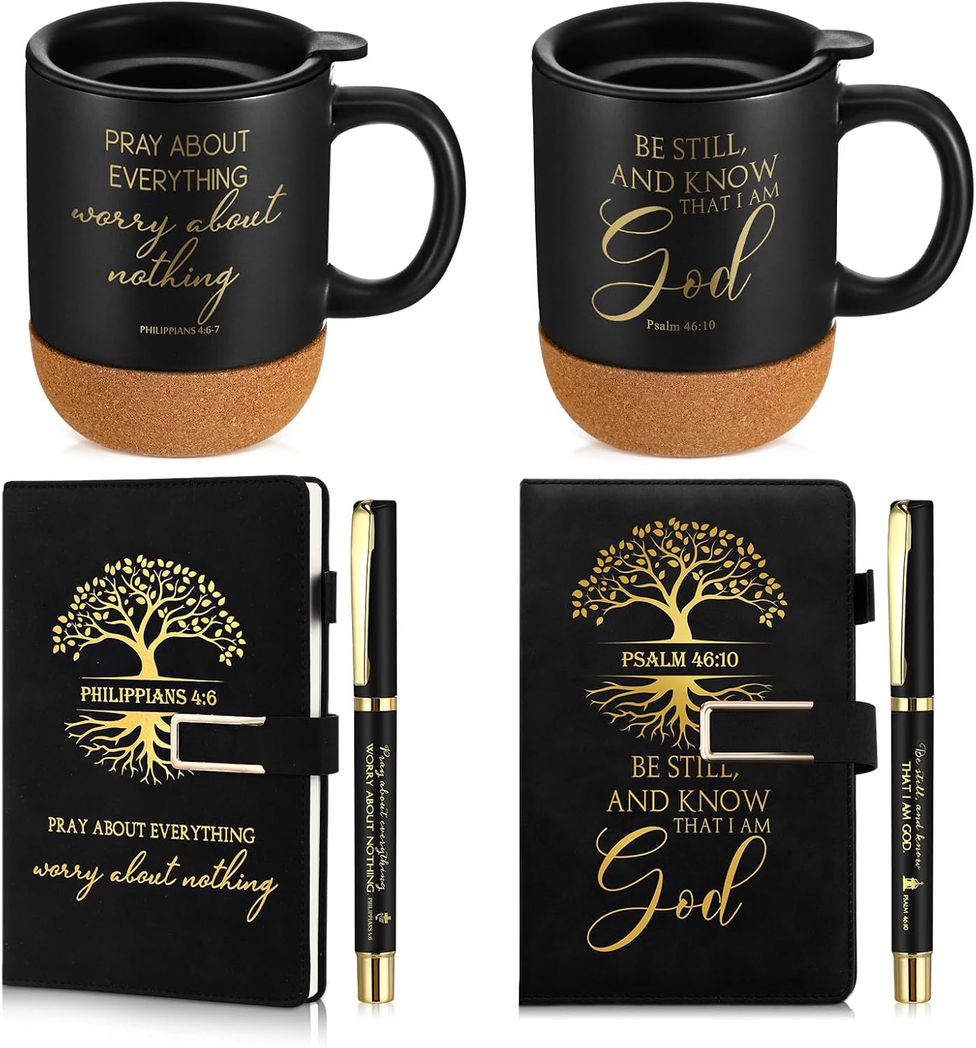 Set 2 tazas café cerámica negro mujer