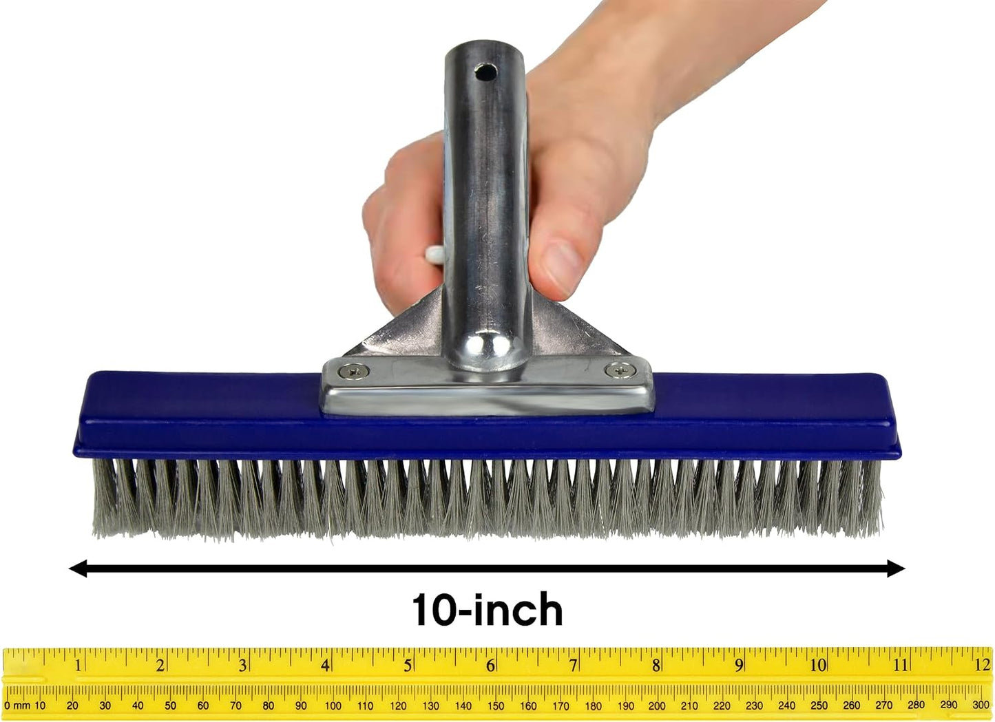 Cepillo algas acero inox 10pulg para piscinas Gunite