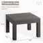 Mesa auxiliar cuadrada resina para patio 22.8pulg color moca