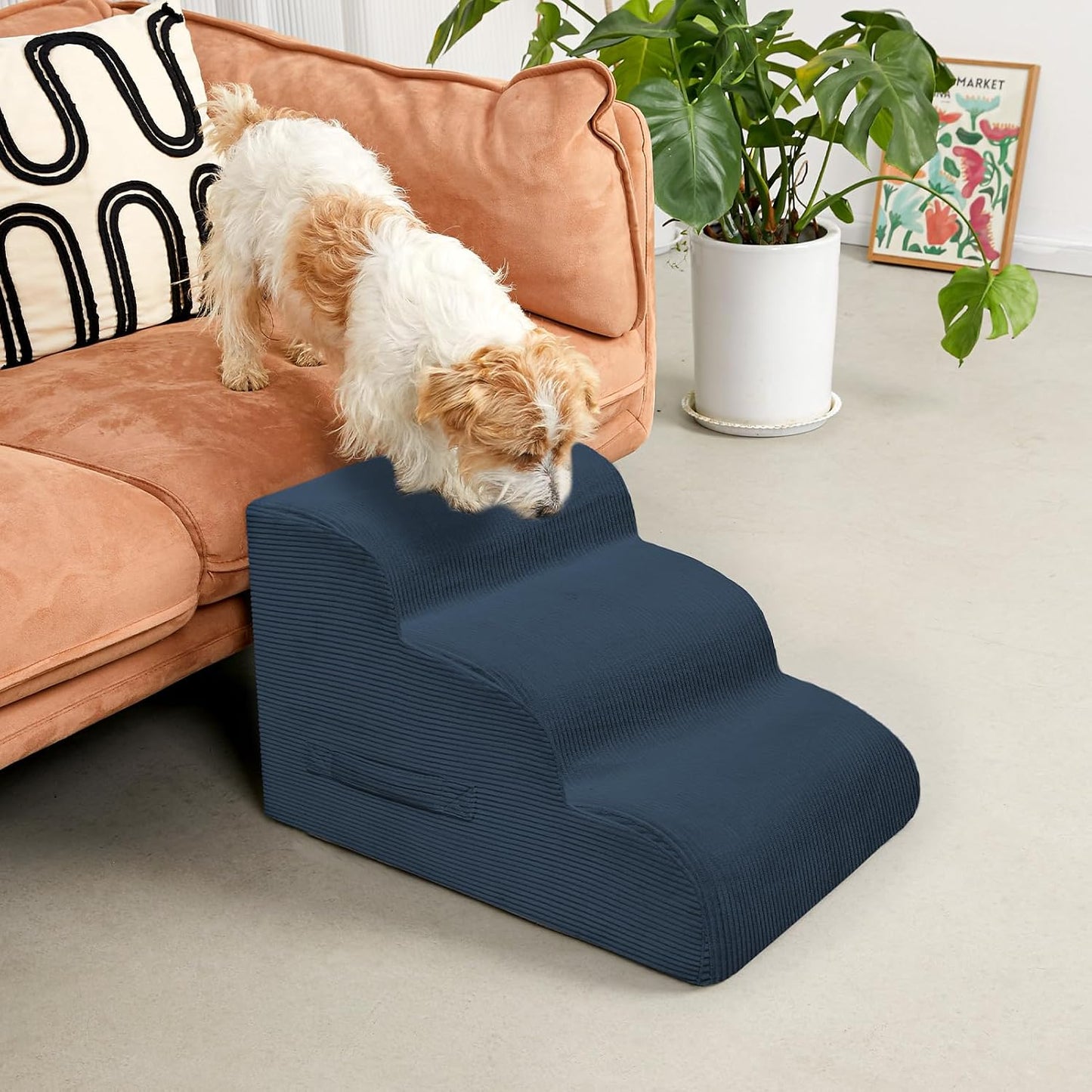 Escaleras para perros 4 escalones antideslizantes azul