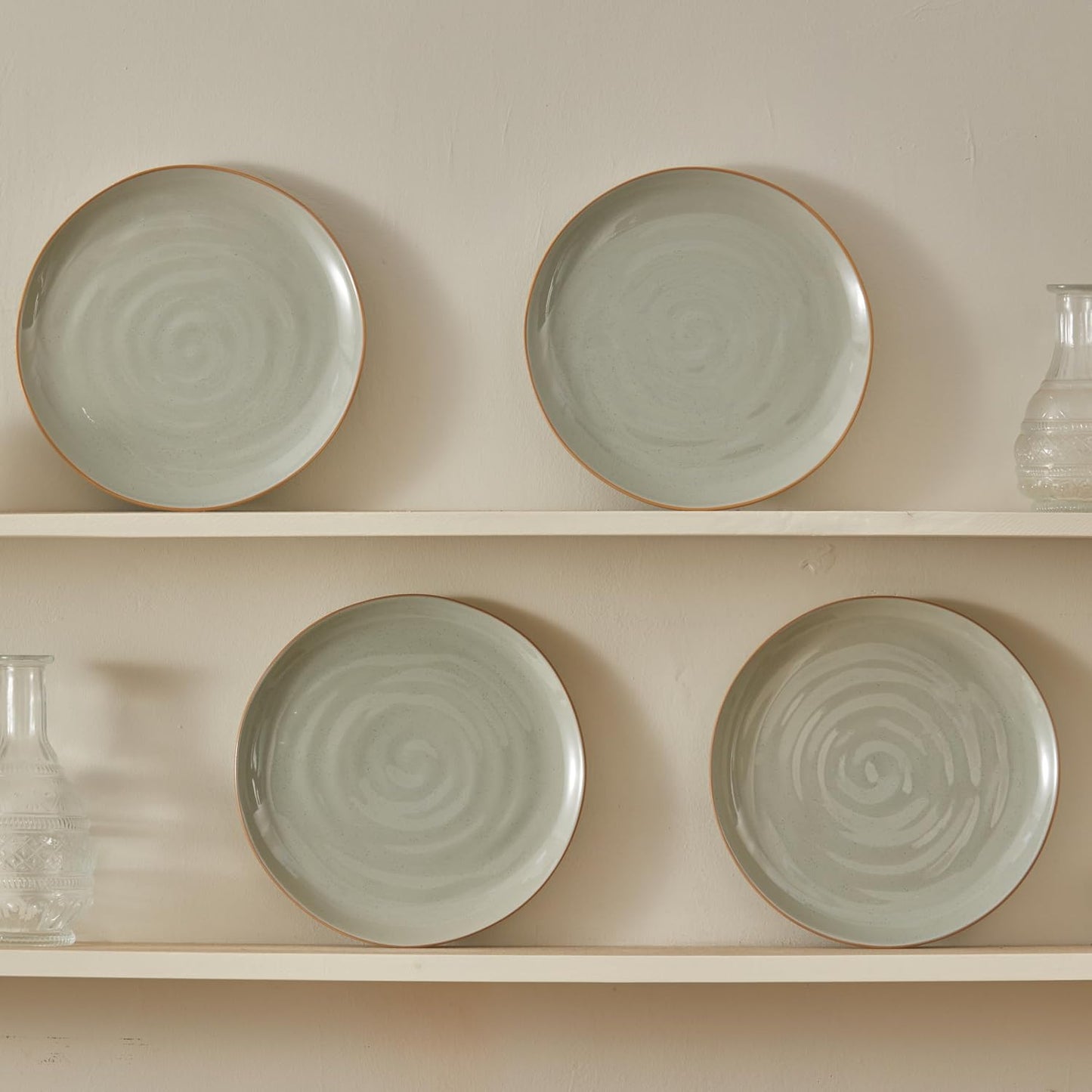 Set 4 platos cena gres 10pulg verde saúco para microondas