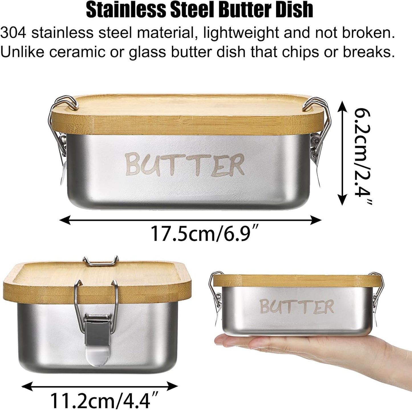 Mantequillera acero inox con tapa sellado silicona