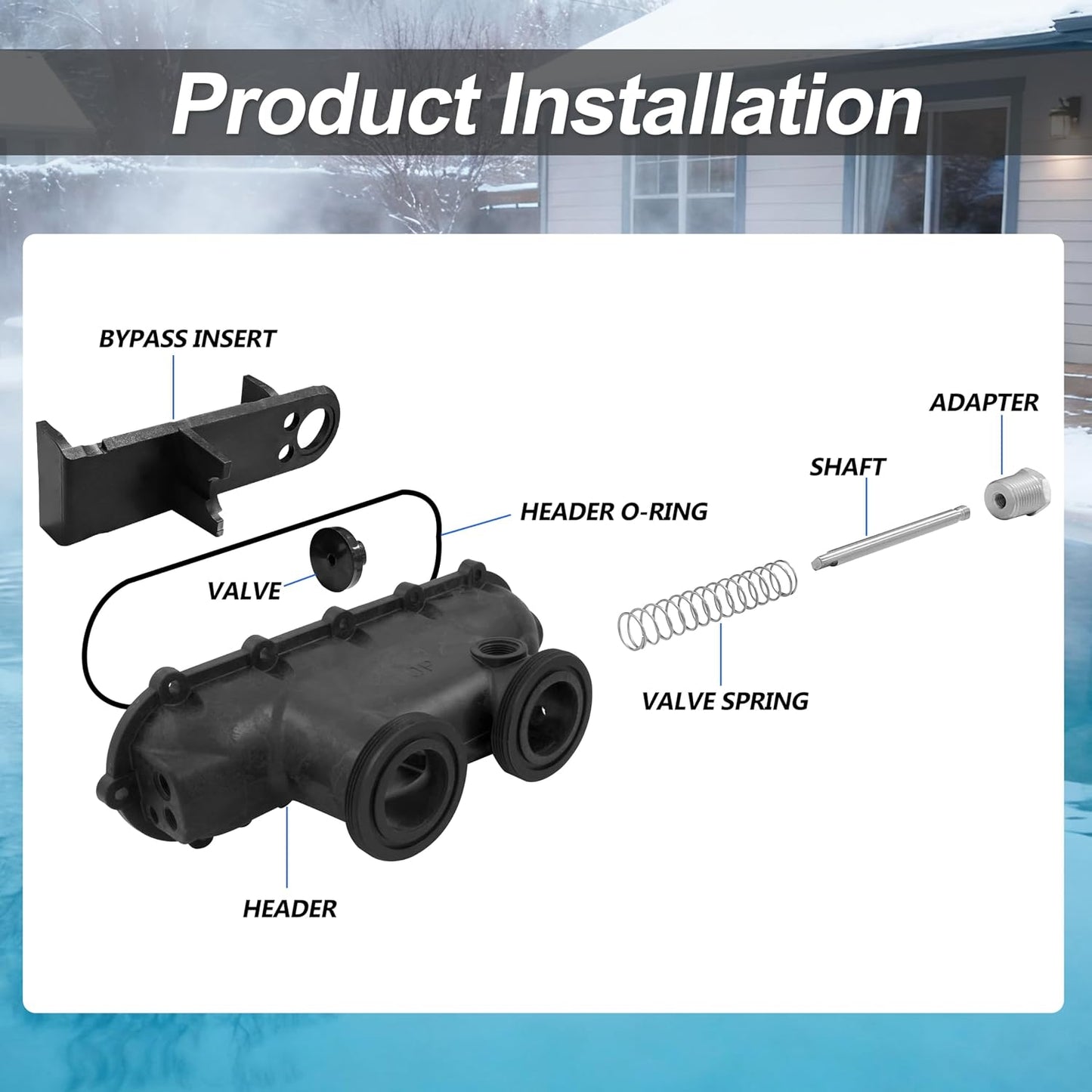 Kit válvula bypass repuesto calentador piscina Hayward H2001