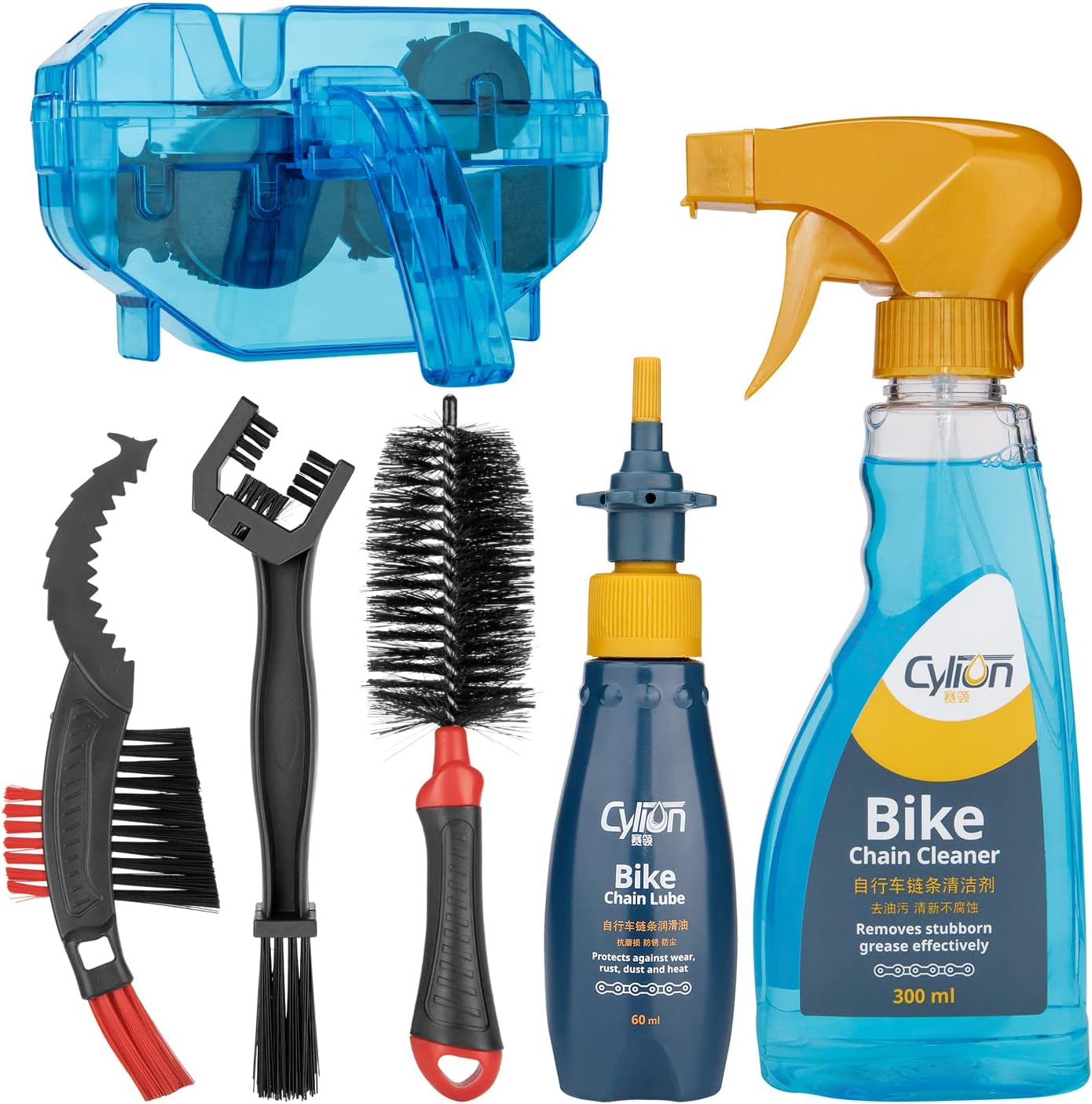 Kit limpieza bicicleta con cepillo y lubricante cadena