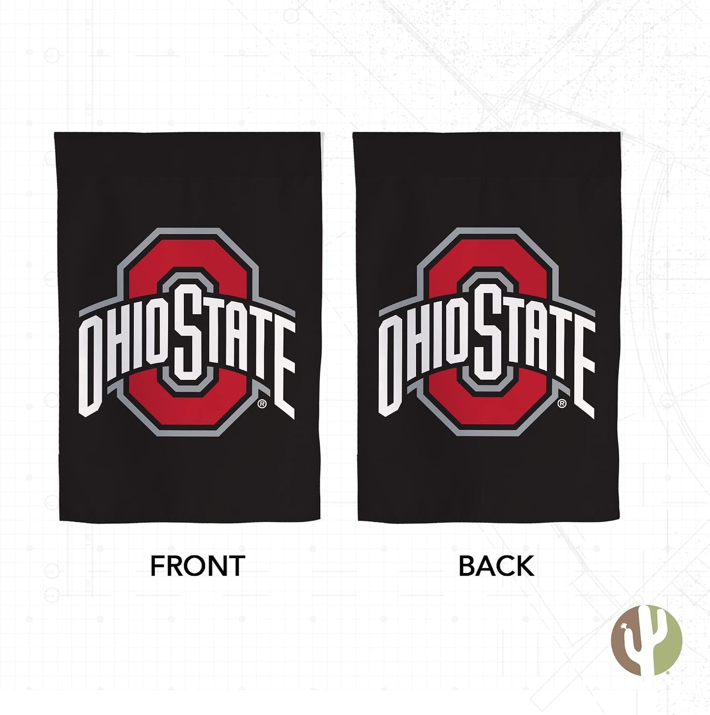Bandera jardín Ohio State Buckeyes 19x12pulg