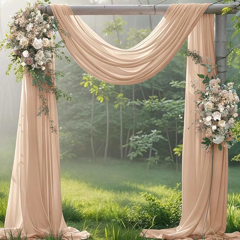Cortina arco boda gasa otoñal 29x20pulg transparente exterior