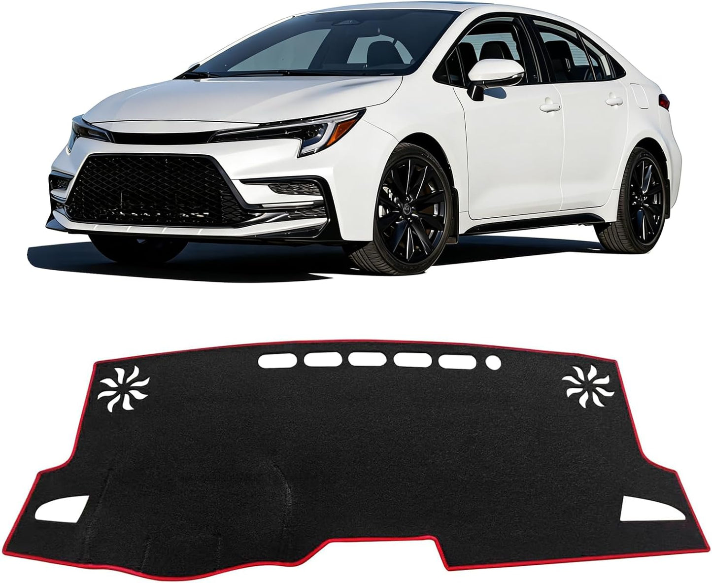 Funda antiderrap Toyota Corolla 19-26 borde rojo