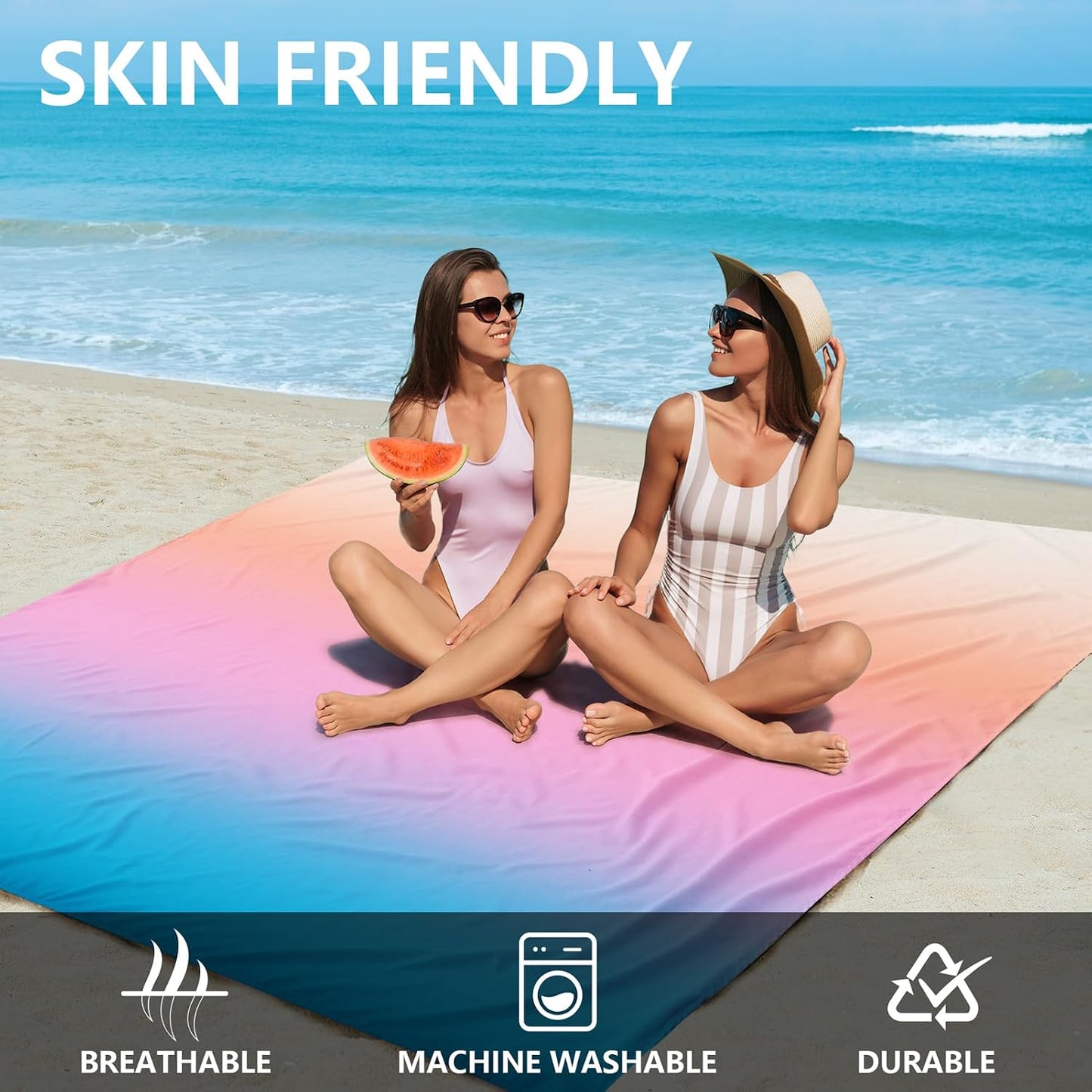 Manta playa impermeable 79x108" 6 personas
