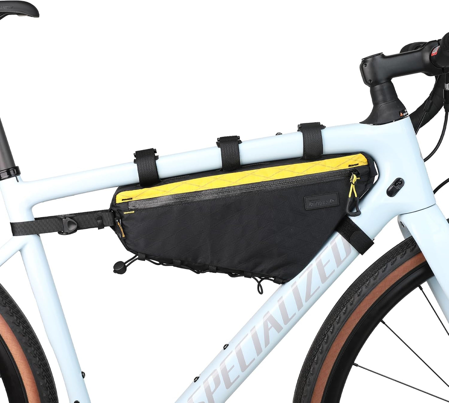 Bolsa triangular bicicleta MTB 2.9L con bolsillos malla doble