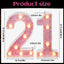 Letrero LED con números 1 y 2 rosa brillante para fiestas