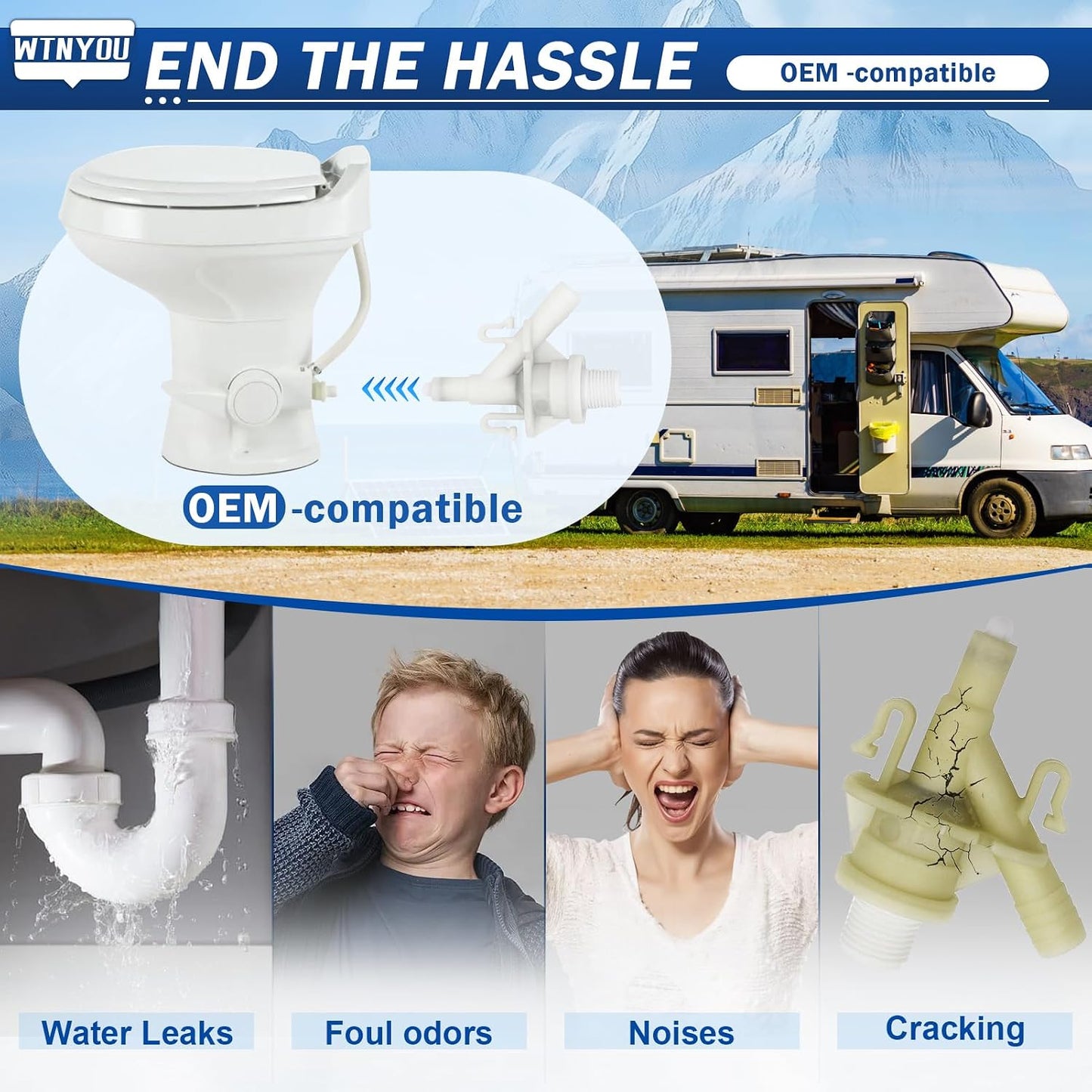 Kit repuesto válvula agua RV sello bola Sealand