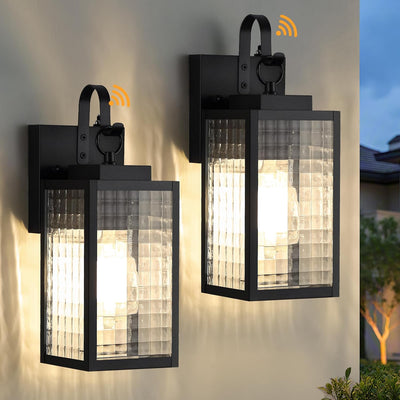 2 Luces pared exterior 11.8pulg IP65 marco metal negra