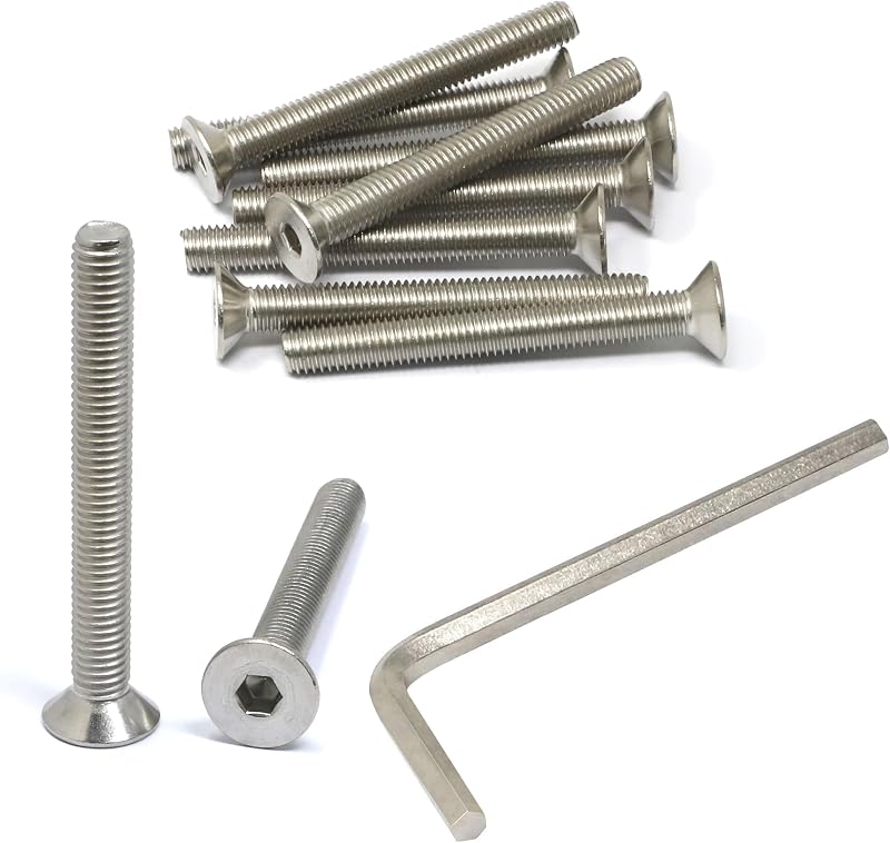 Kit 10 Tornillos cabeza plana M8 x 2.756pulg acero inox 304