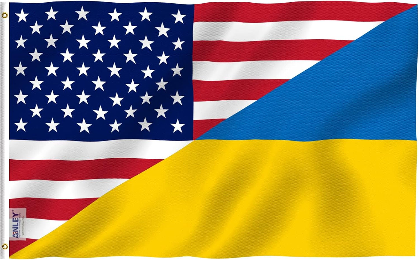 Bandera Amistad Estados Unidos Ucrania 3x5ft lona doble
