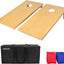 Set Cornhole bambú 8 bolsas frijoles estuche transporte
