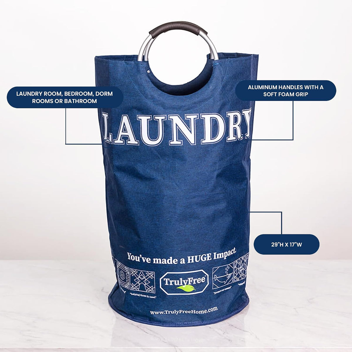 Bolsa impermeable ropa sucia con asas cesta dormitorio