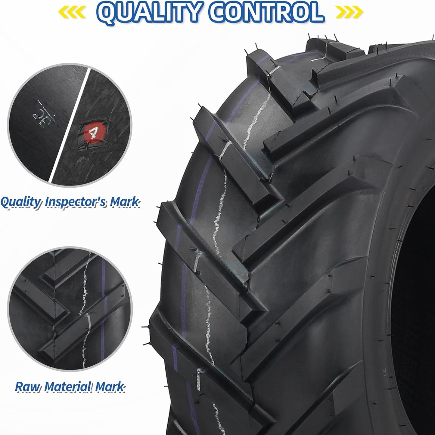 2 Neumáticos sin cámara 16x6.5-8 Alta Tracción Turf Saver