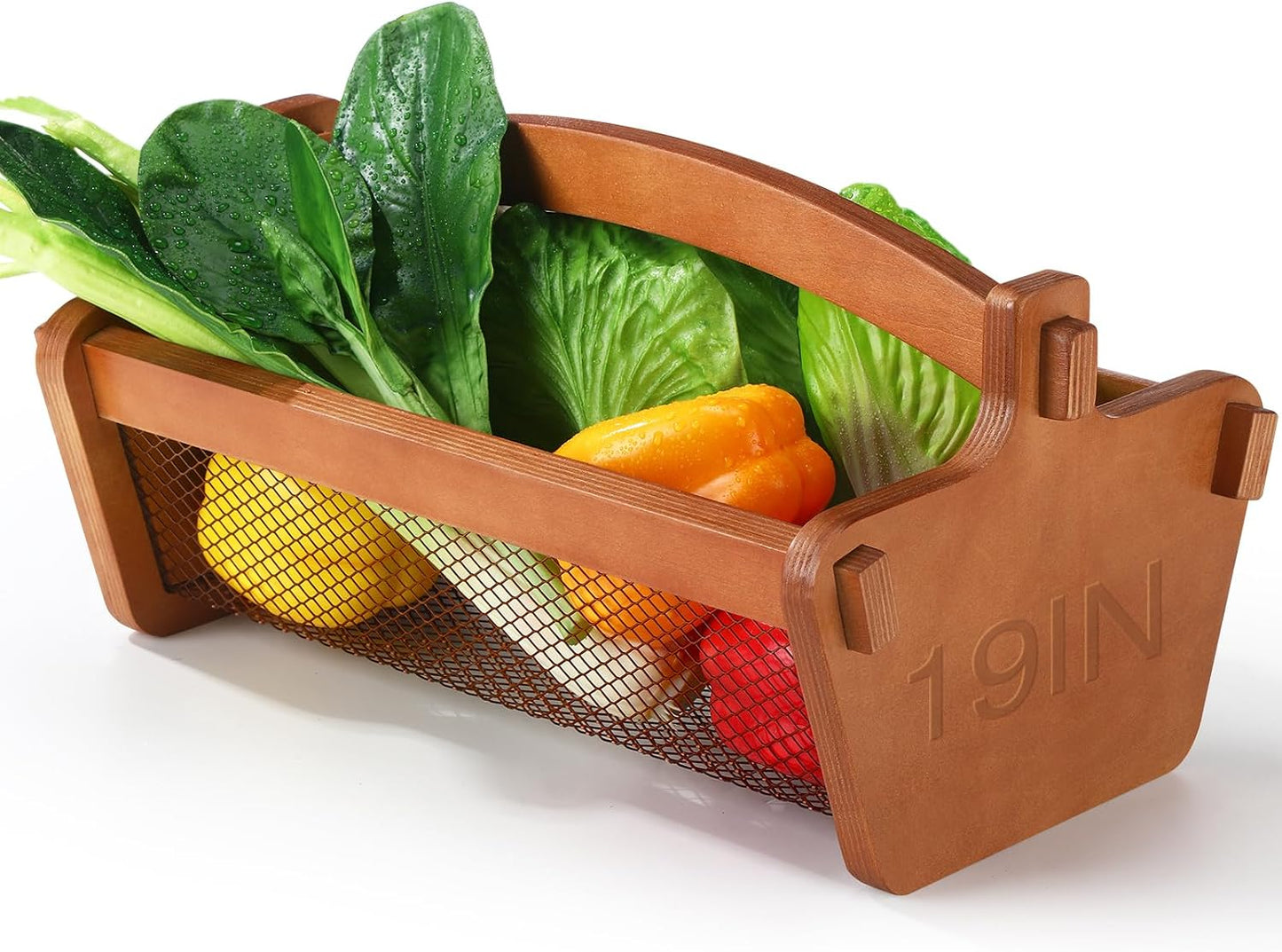Cesta jardín malla asa versátil para frutas y verduras