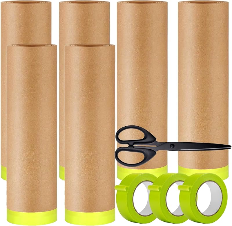 Papel enmascarar 6 rollos 18" x50 ft para pintura auto