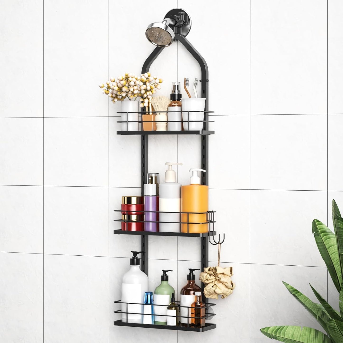 Organiz. ducha acero inox 3 niveles ajustable