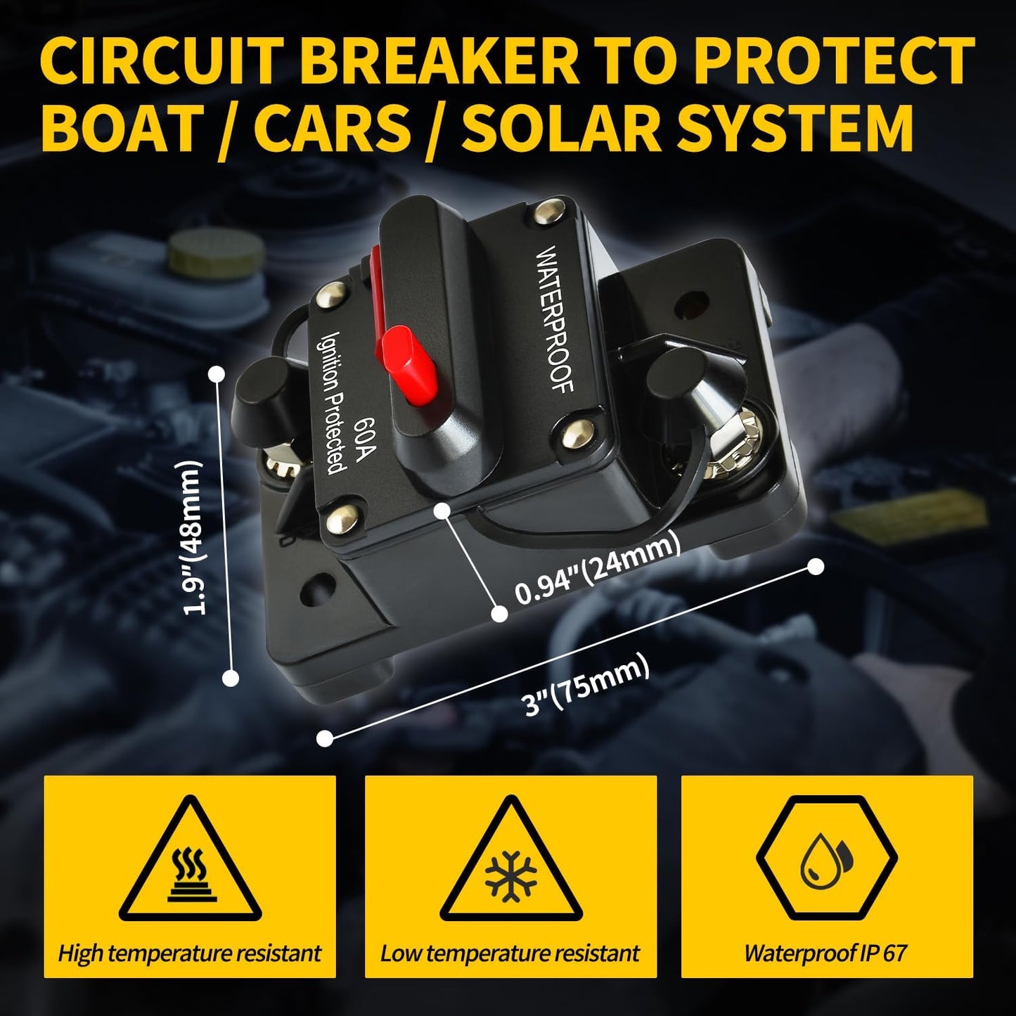 Disyuntor 60A CC 12-48V para barco motor coche solar