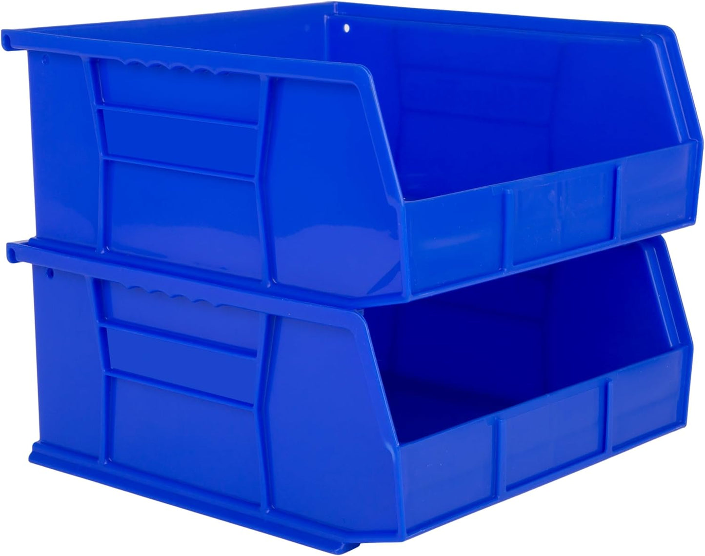 Contenedores apilables plástico 11x11x5" colgar azul