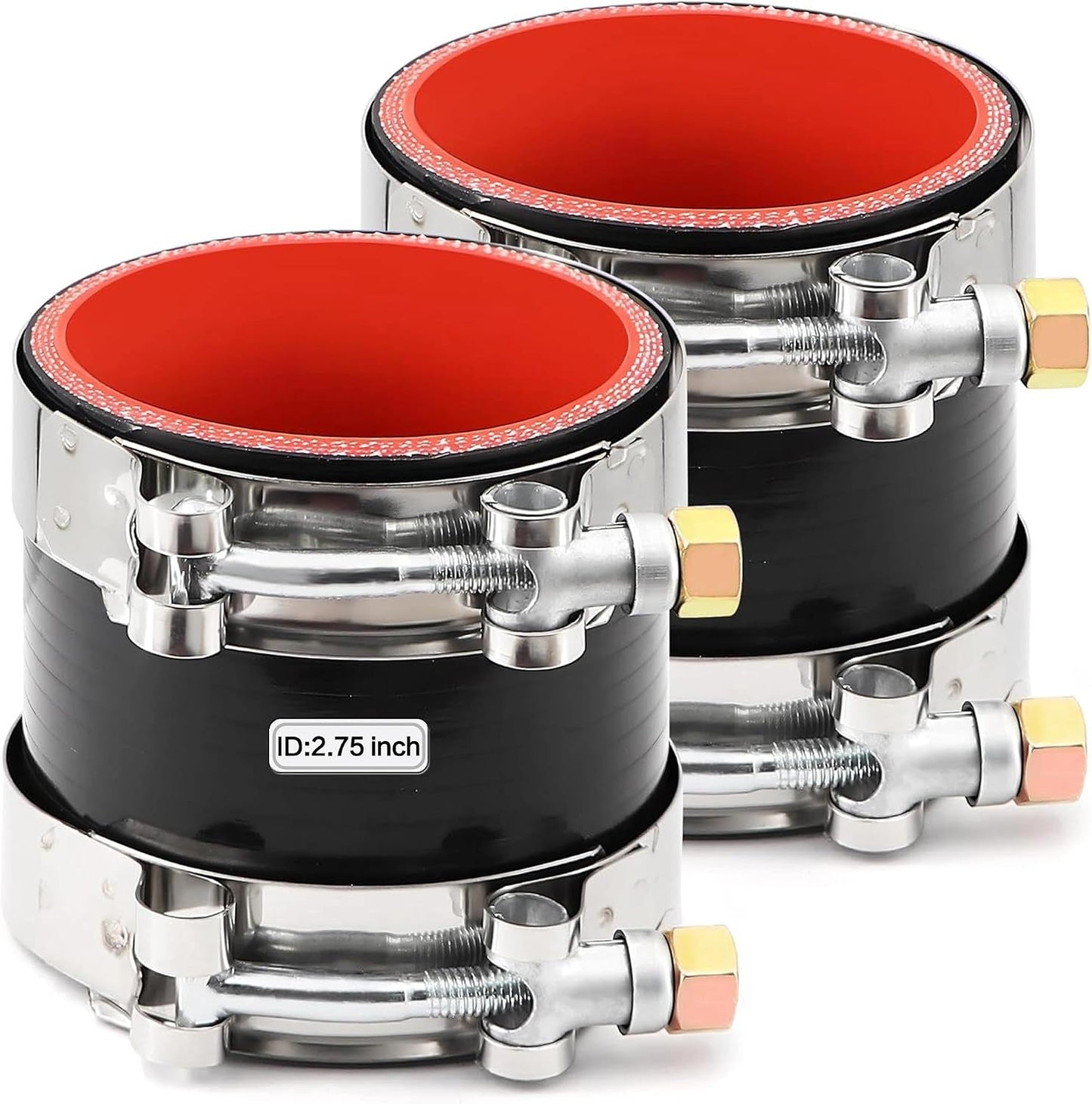 2 Pzas Acoplador Silicona 4 Capas 2-3/4" con 4 Abrazaderas T