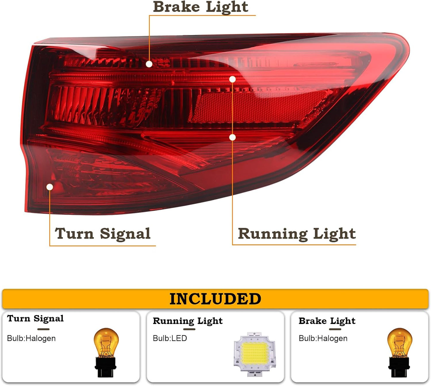 Luces traseras LED Acura MDX lado derecho 33500tz5a02