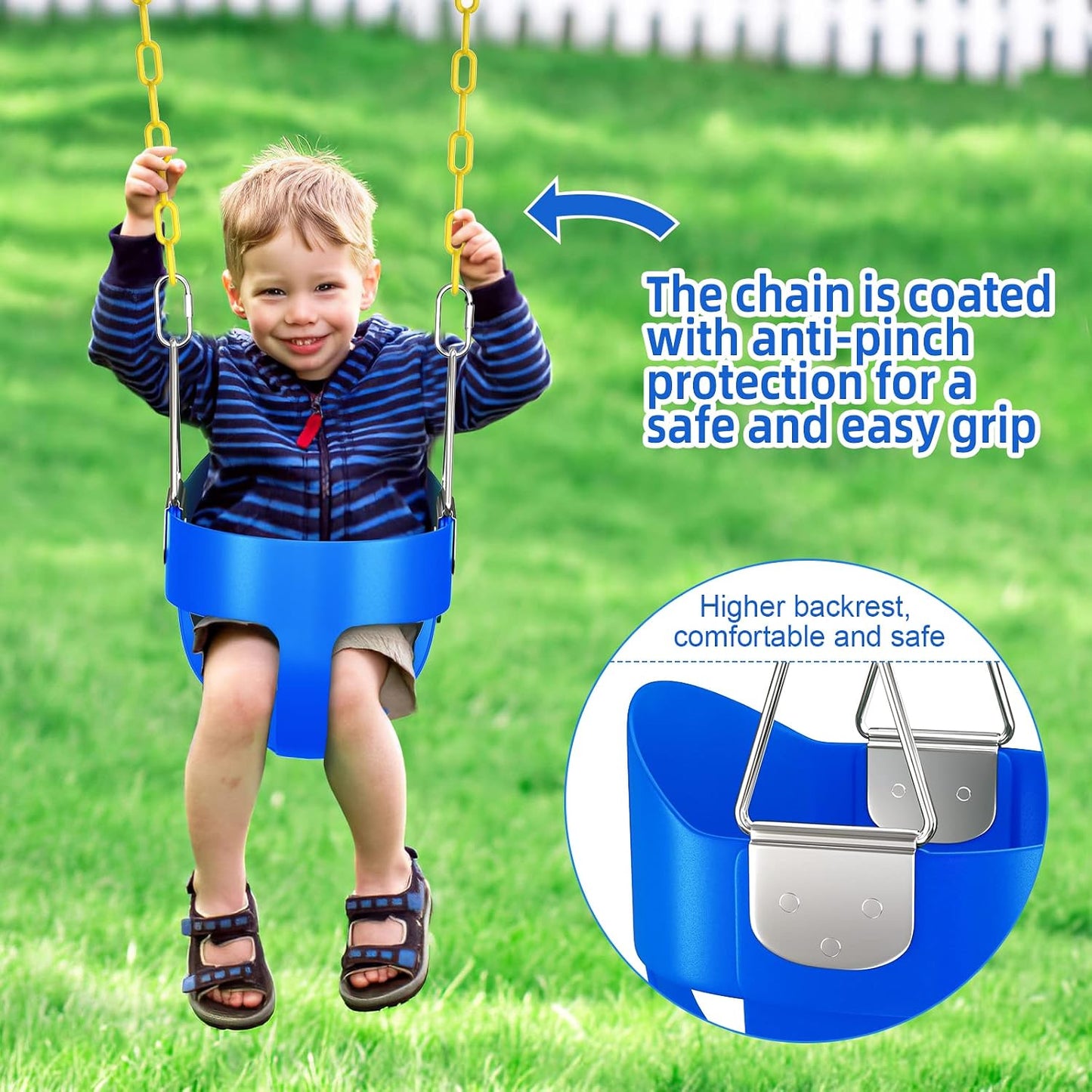 Set columpios niños cubo resistente cuerda azul