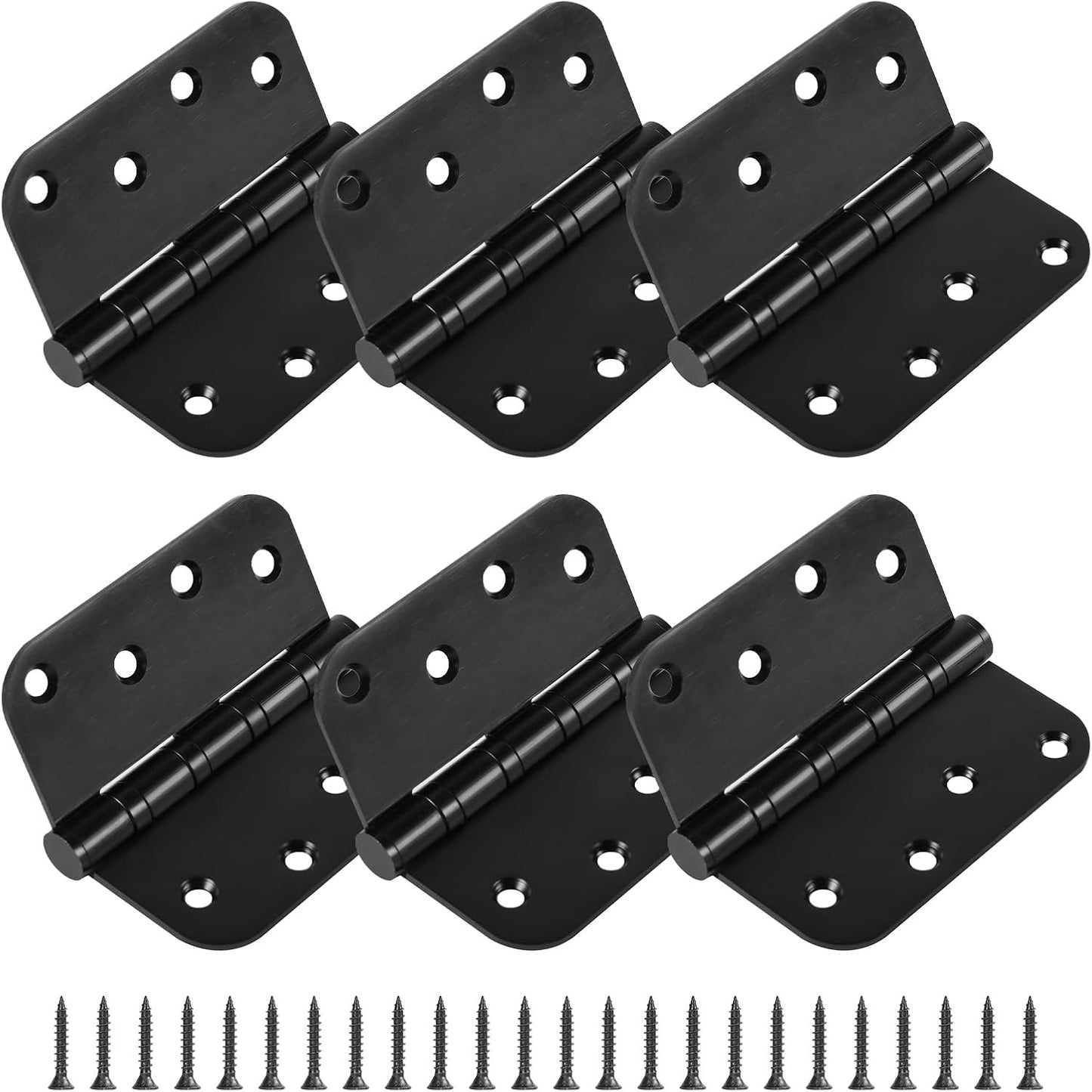 6 Pzas Bisagras Acero Inox 4x4pulg Rodamiento Bolas Negro Mate