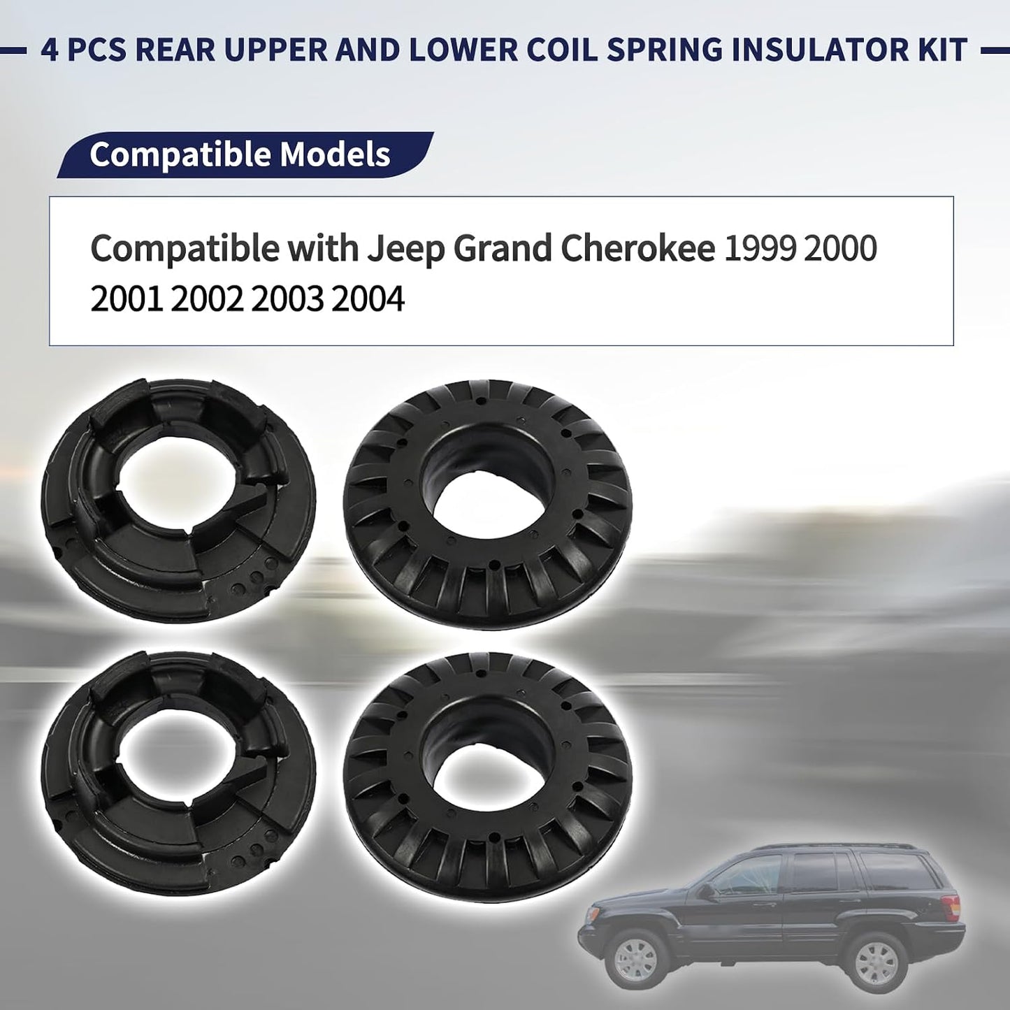 Kit 4 aisladores resortes Jeep Grand Cherokee 99-04