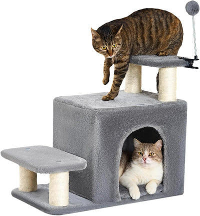 Escalera para mascotas con poste rascador gatos