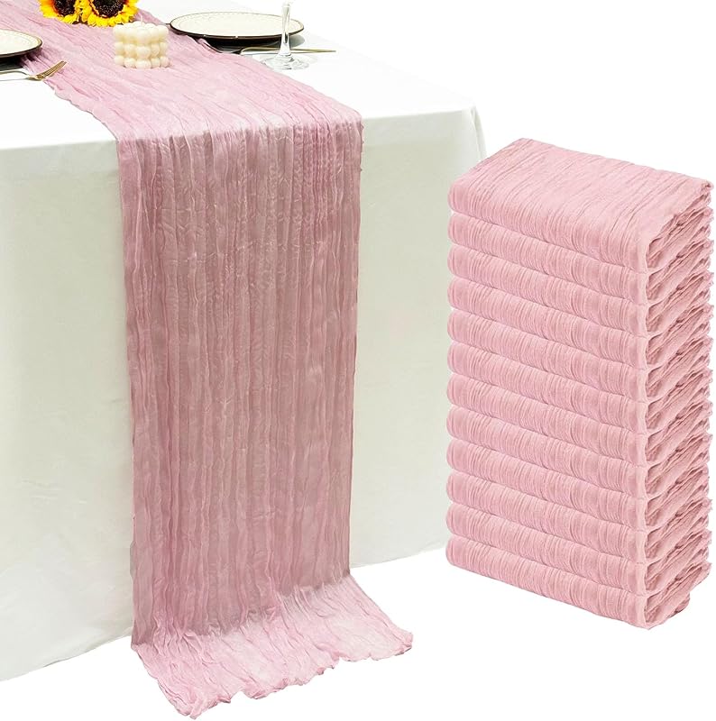 12 Caminos Mesa Rosa Claro 10ft Tela Queso Boho Boda
