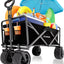 Carro plegable resistente 350lb para acampar negro