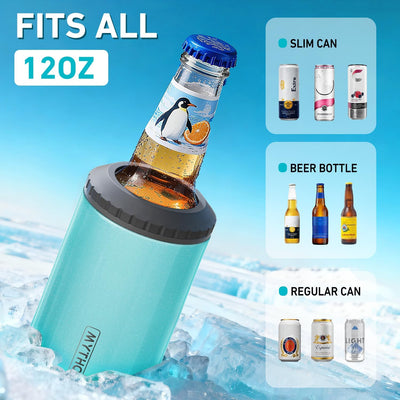 Enfriador latas 3en1 12oz acero inox aislador 6h