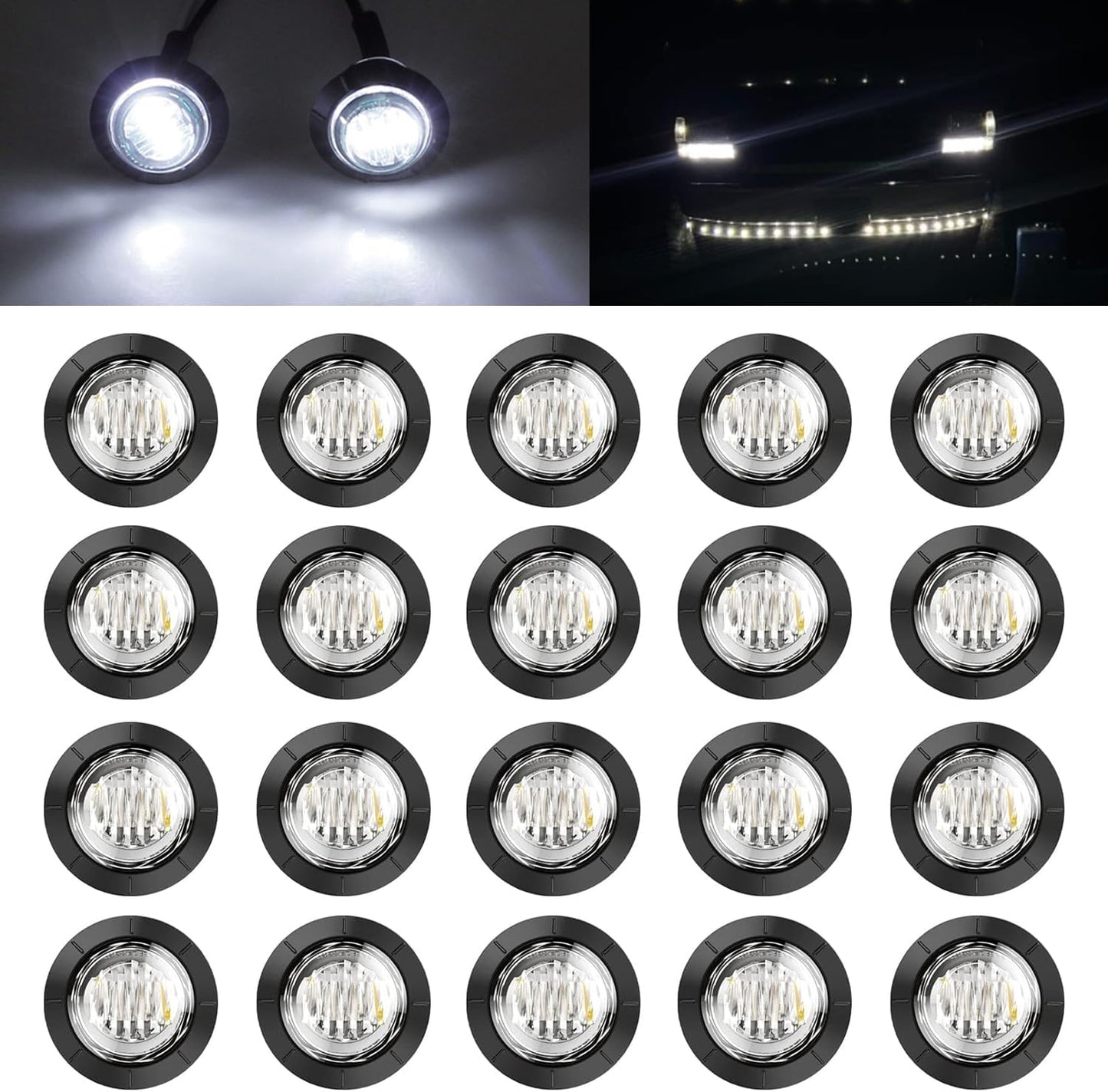 Luces LED redondas 3/4" laterales y traseras 12V