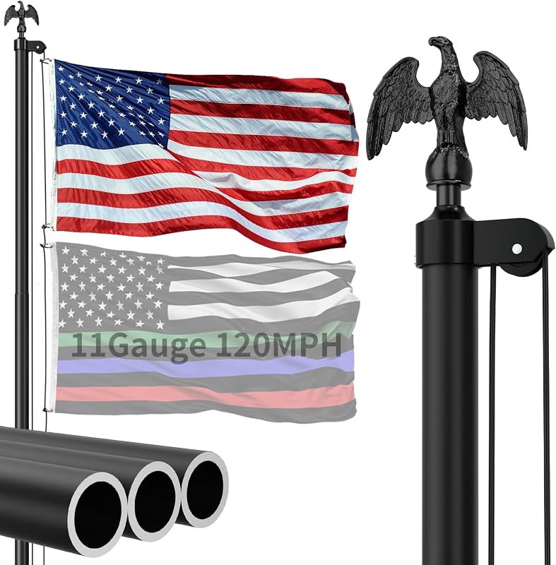 Asta bandera aluminio aeroespacial 25ft 45K PSI 95 HBW