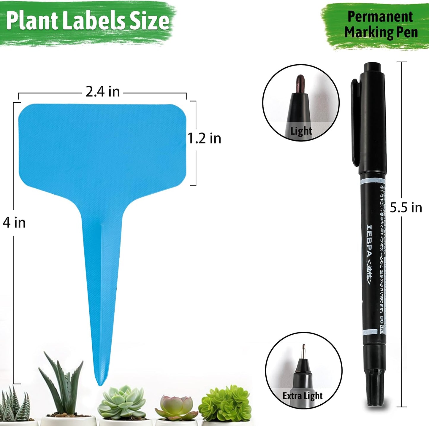 Etiquetas plástico para plantas jardín impermeables 200uds