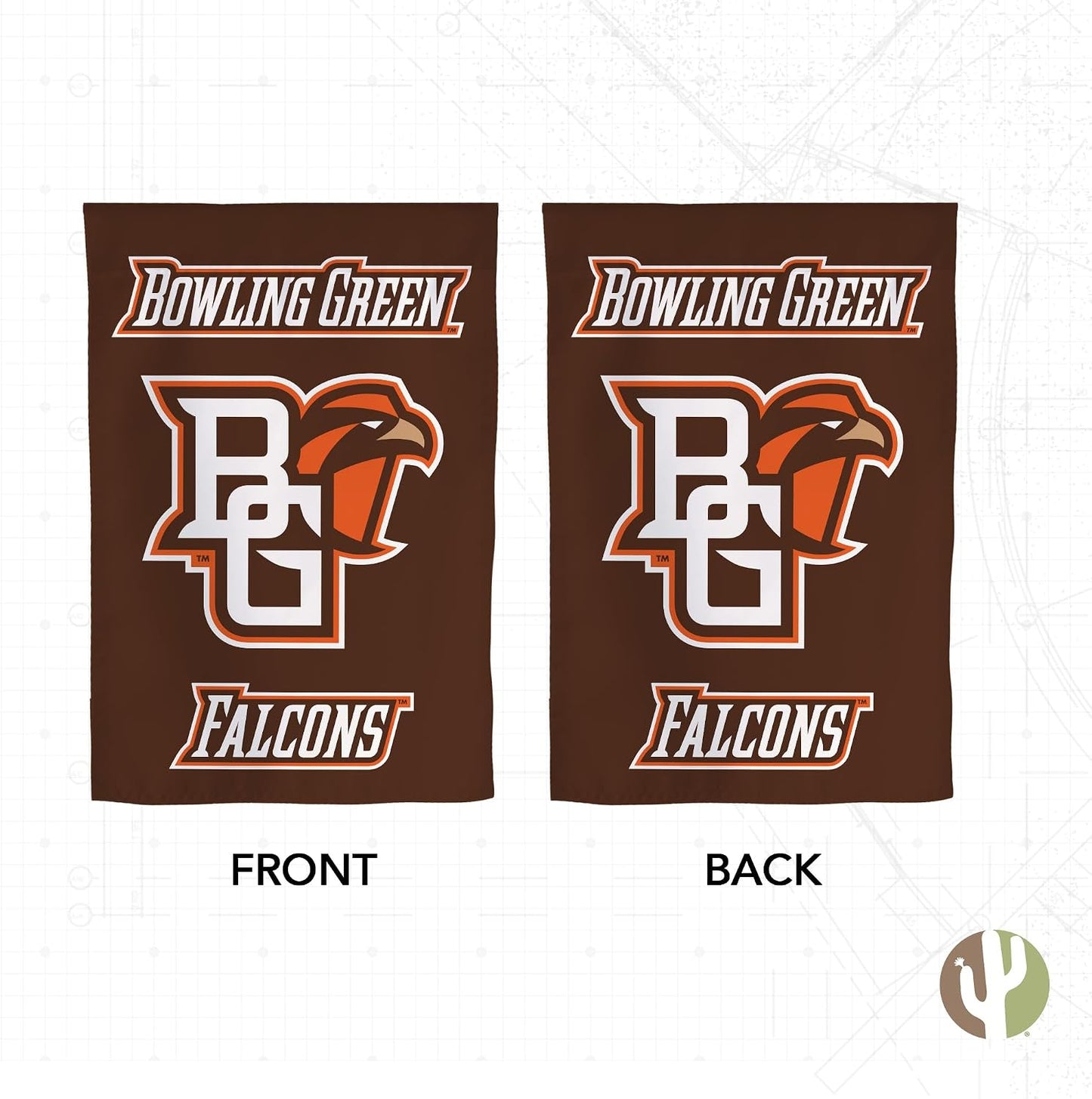 Bandera jardín Falcons BGSU 100% poliéster